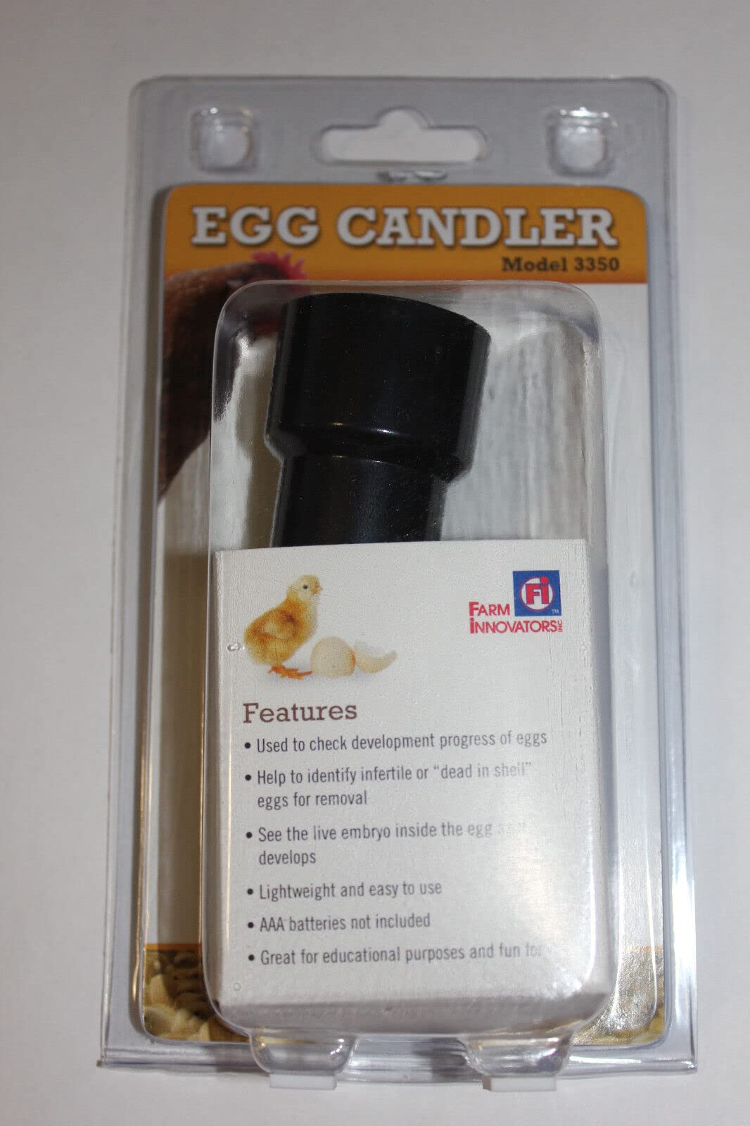 Farm Innovator Model 3350 Chicken Duck Quail Poultry Egg Incubator Battery Operated LED Candler Light LAMP