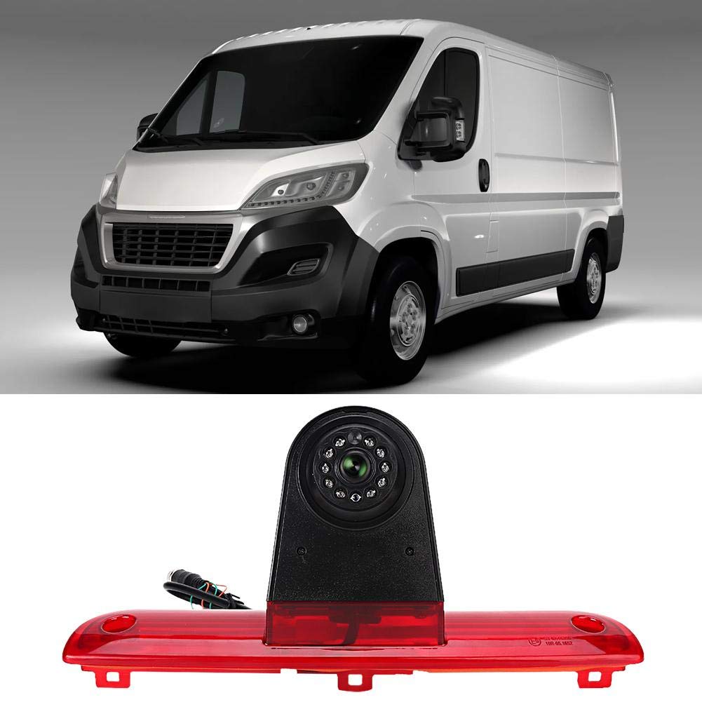 Qiilu Moniteur de caméra de recul pour Feux de freinage 1/3 PC4089 avec PAL/NSTC adapté pour Ducato 3 générations 06-18 L9b167