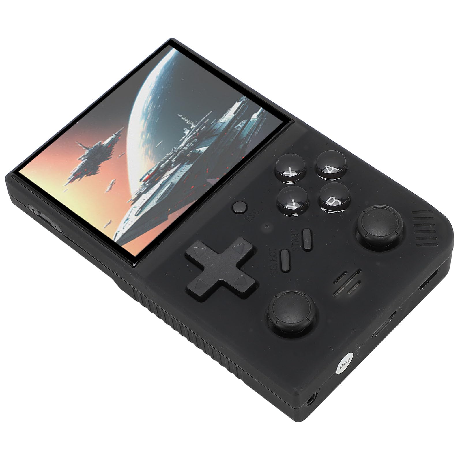 Generic Konsole Gier, Przenośna Konsola Gier Open Source Precise Control z małą kartą Pamięci 64 GB do Podróży (BLACK)