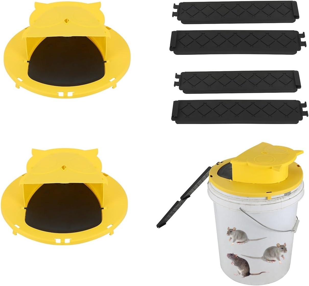 Bucket Lid Mouse Trap,Auto Reset,Humane and Efficient Mouse Trap Bucket-2Pack
