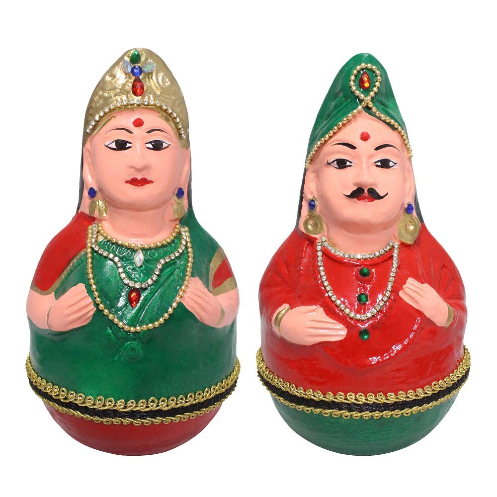 GiTAGGED® | Thanjavur Bommai Raja Rani Dolls - Roly Poly Doll Pair (B08P5QBYXY) Amazon Price History, Amazon Price Tracker