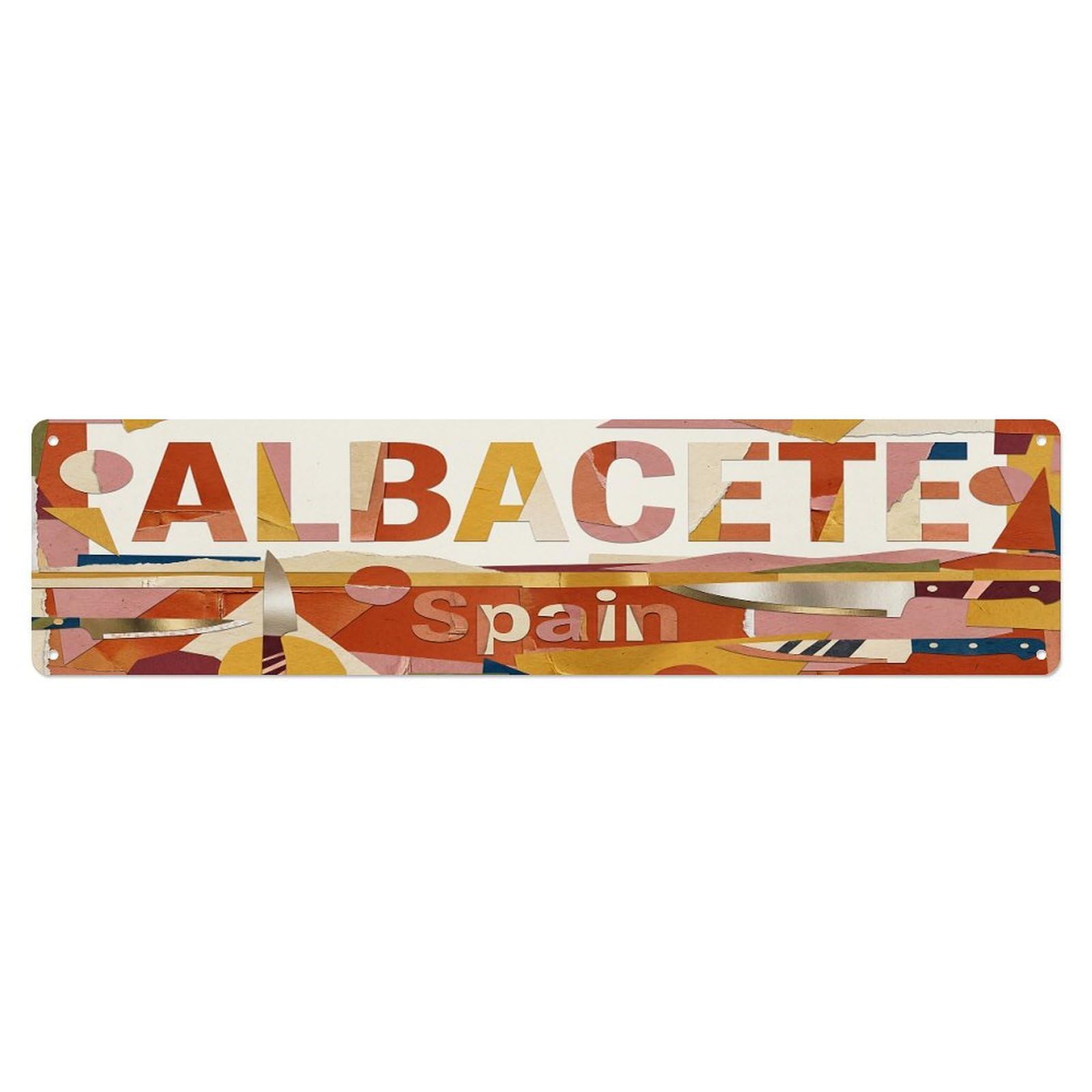 Contemporary Mixed Media Spain Albacete Metal Tin Sign