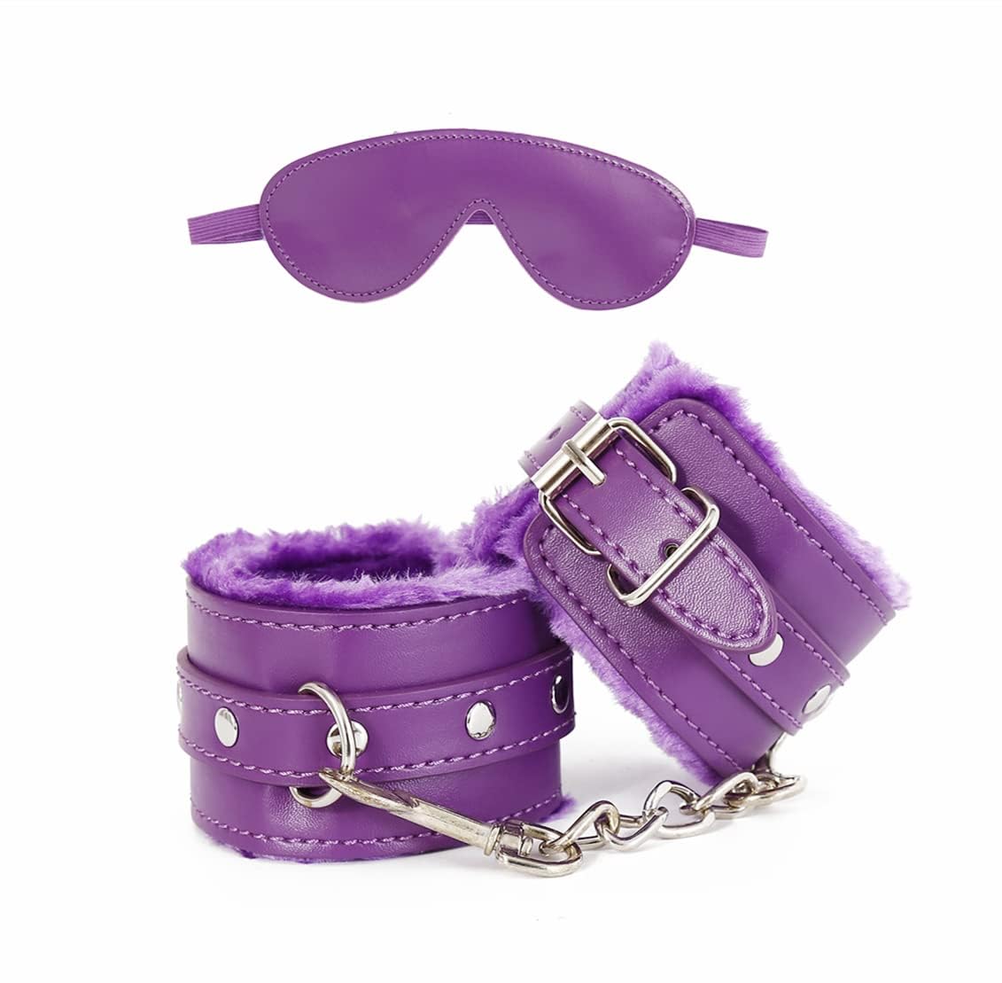 Sex Restraints Handcuffs BDSM Plush Blindfold Sleep Mask Wrist Ankle Cuffs for Couples Bondage Fetish Adjustable