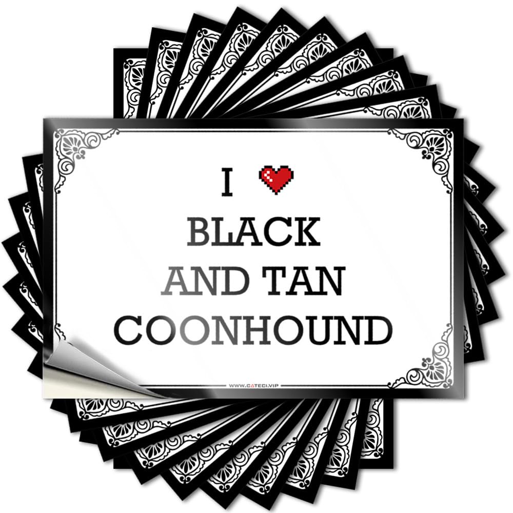 Sticker Office Decor for Men Easy Apply | I Love Black and Tan Coonhound Crazy Cover Peel and Stick(8X12CM)