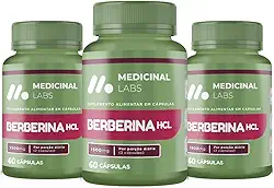 KIT 3 BERBERINA HCL 1500MG 60 CAPSULAS - MEDICINAL LABS
