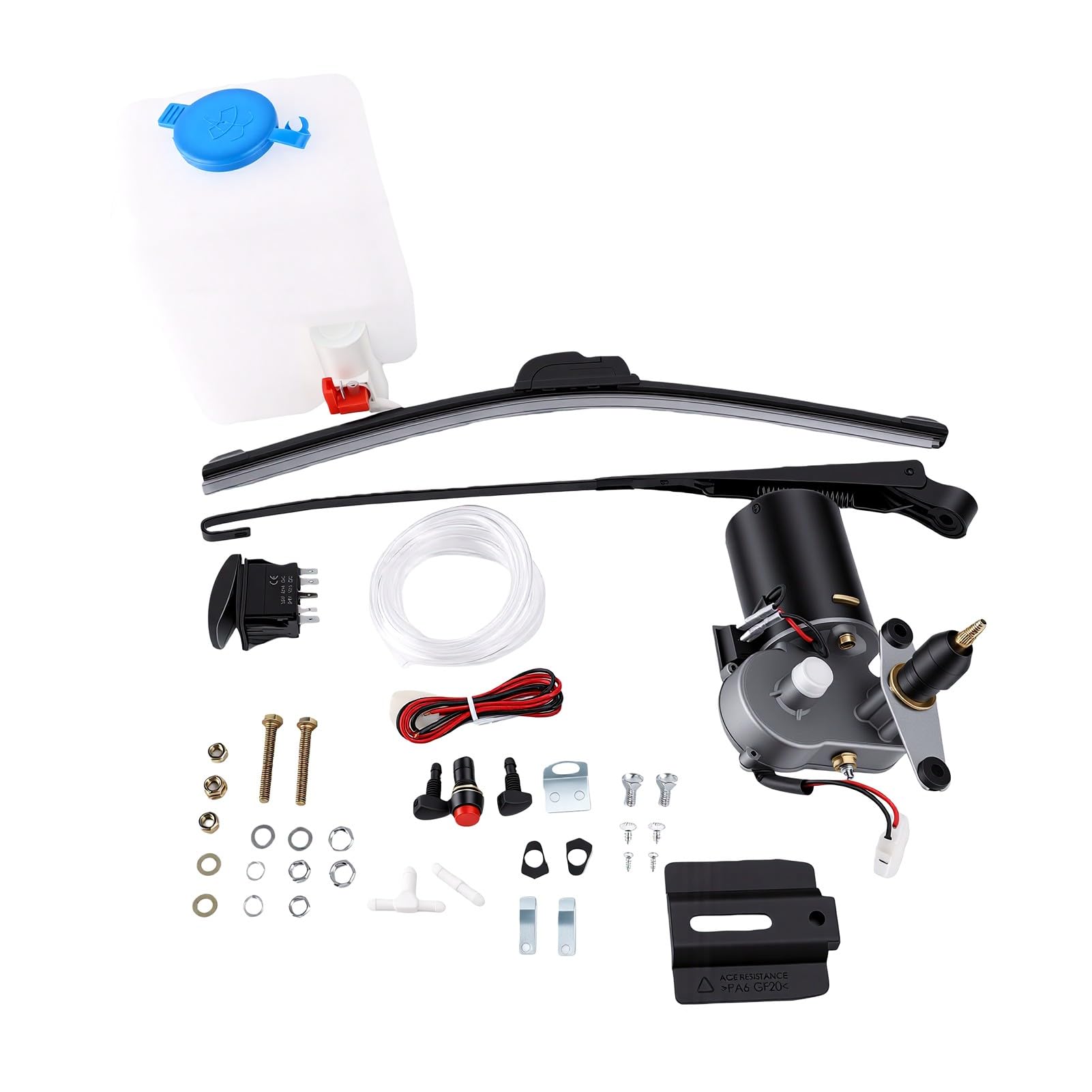 Fockety Kit de Limpiaparabrisas UTV, 12V 30W, 15.7in