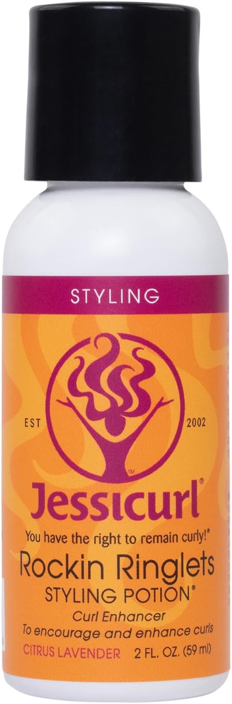 Jessicurl, Rockin' Ringlets Styling Potion, Citrus Lavender, 2 Fl oz. Curl Enhancer with Flaxseed Extract, Curl Defining Styler for Curly Hair and Frizz Control