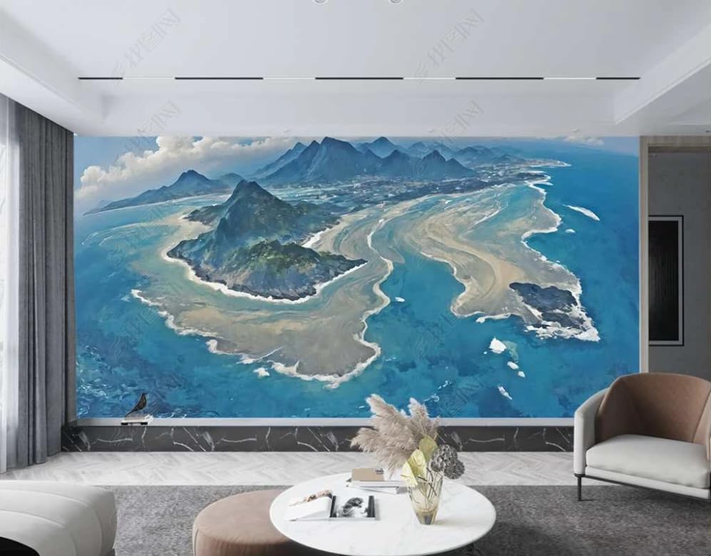 Papier peint panoramique vagues mer pour habiller un petit mur 150cm