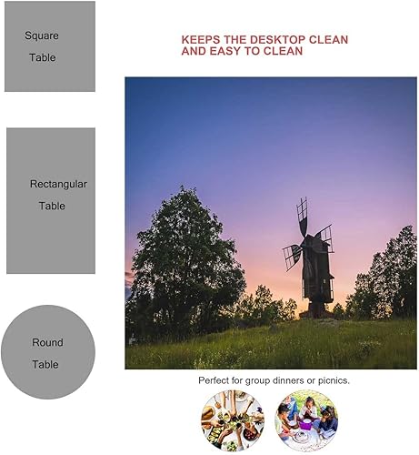 Miniatura 3 de Paisajes Puesta del sol Paisaje nocturno Manteles De Mesa De Tela para Fiestas Picnic Mantel A Prueba De Aceite 30 X 30 Pulgadas