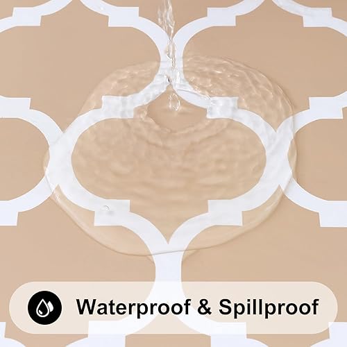 Miniatura 3 de smiry Mantel rectangular de pícnic, fundas de mesa elásticas impermeables para mesas de 6 pies, manteles de vinilo con parte trasera de franela