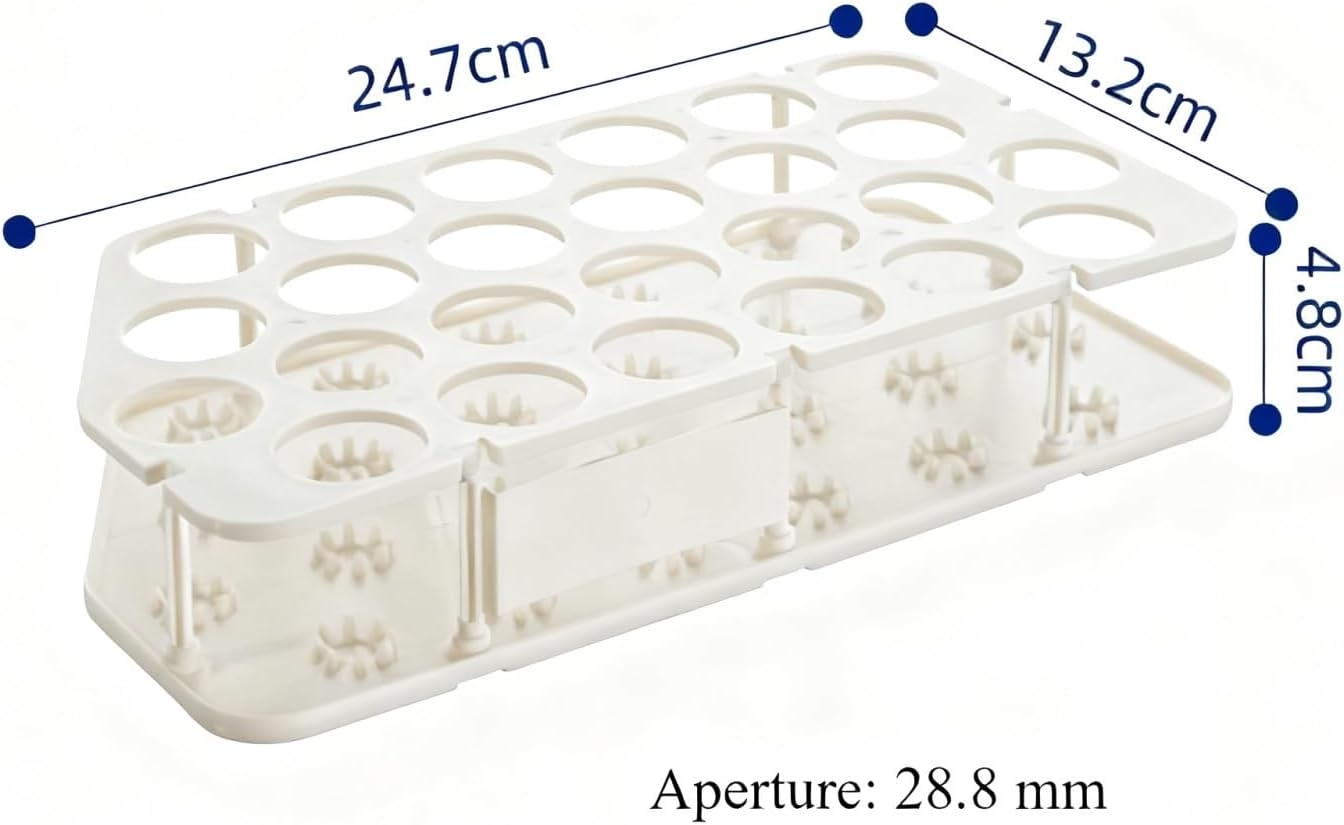 Test Tube Rack Plastic Test Tubes Rack 25 Holes for Laboratory Experiments Lab Holder(24.7x13.2x4.8cm)