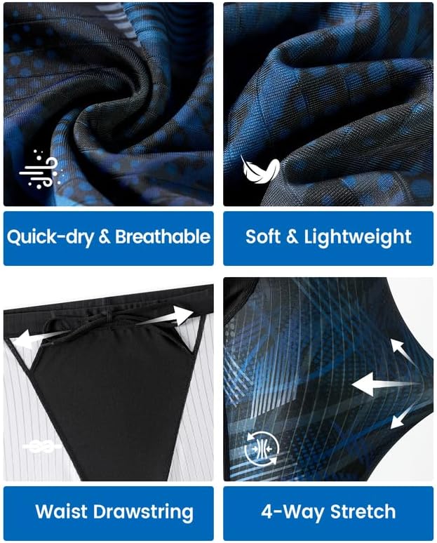 Angel season Swim Jammers for Men Quick Dry Athletic Compression Training Swimsuit Durable Chlorine Resistant Swim Short Drak Black - Image 5