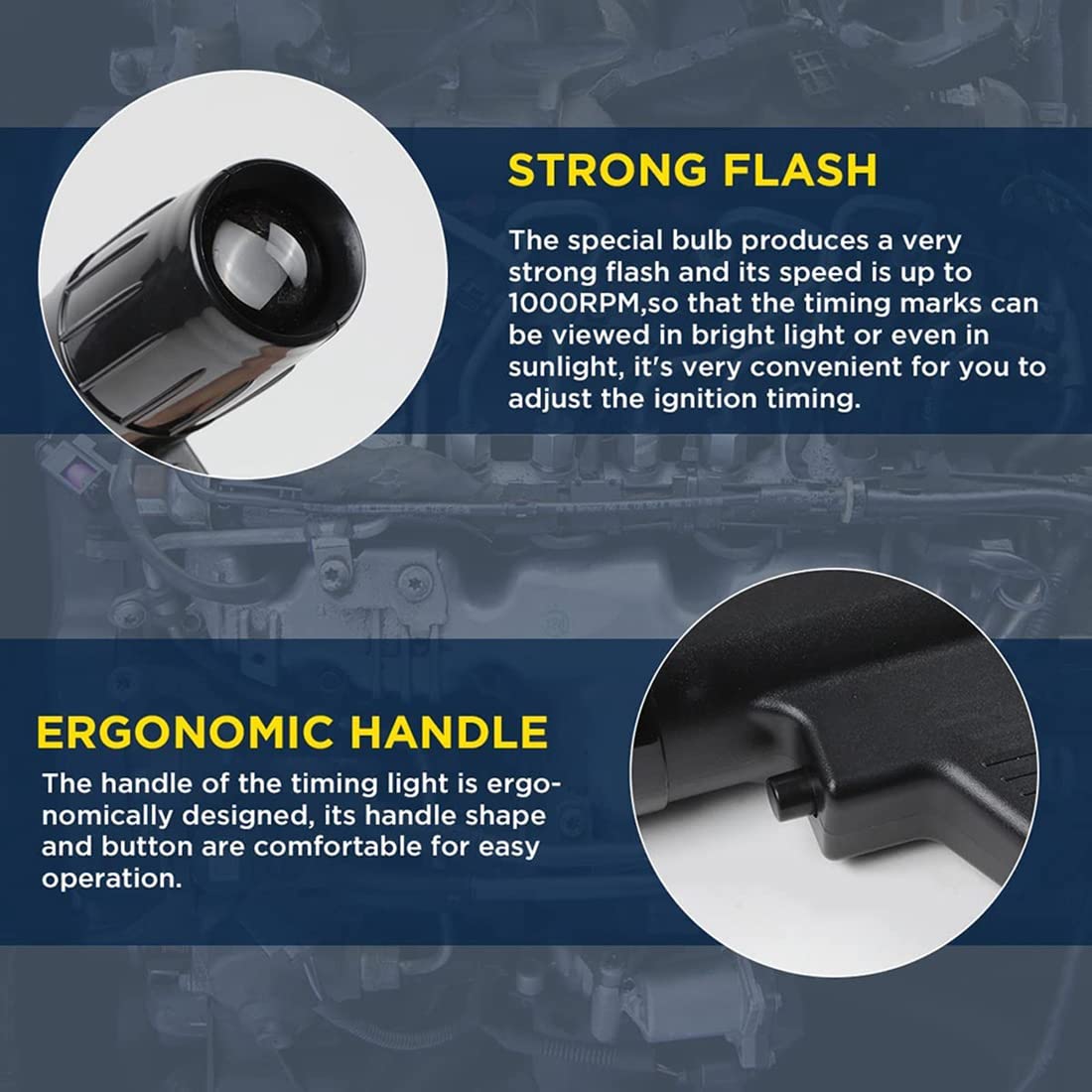 Luce di temporizzazione 12 V Luce di sincronizzazione di accensione automobilistica forte luci di temporizzazione flash, protezione di sovraccarico per auto,