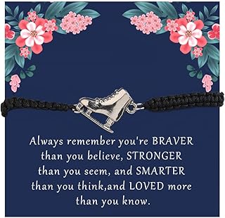 Skater Gift Ice Skate Gift Always Remember You are Braver Stronger Smarter Than You Think Bracelet Skate Coach Gift Figure Skating Enthusiast Gift