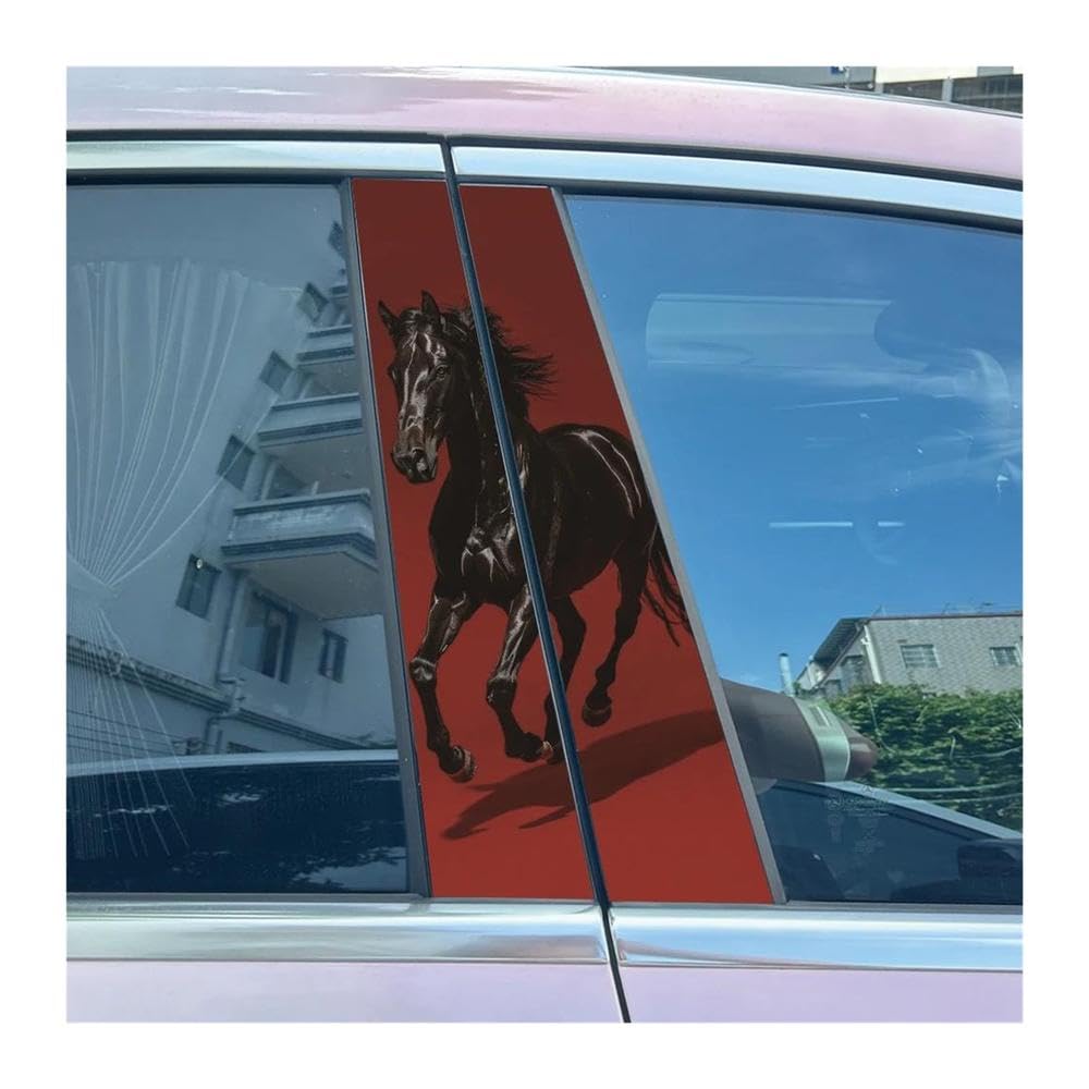 Body Parts 2pcs Car Center Pillar Sticker Running Cool Horses Auto B-Pillar Waterproof Protective Film(G)
