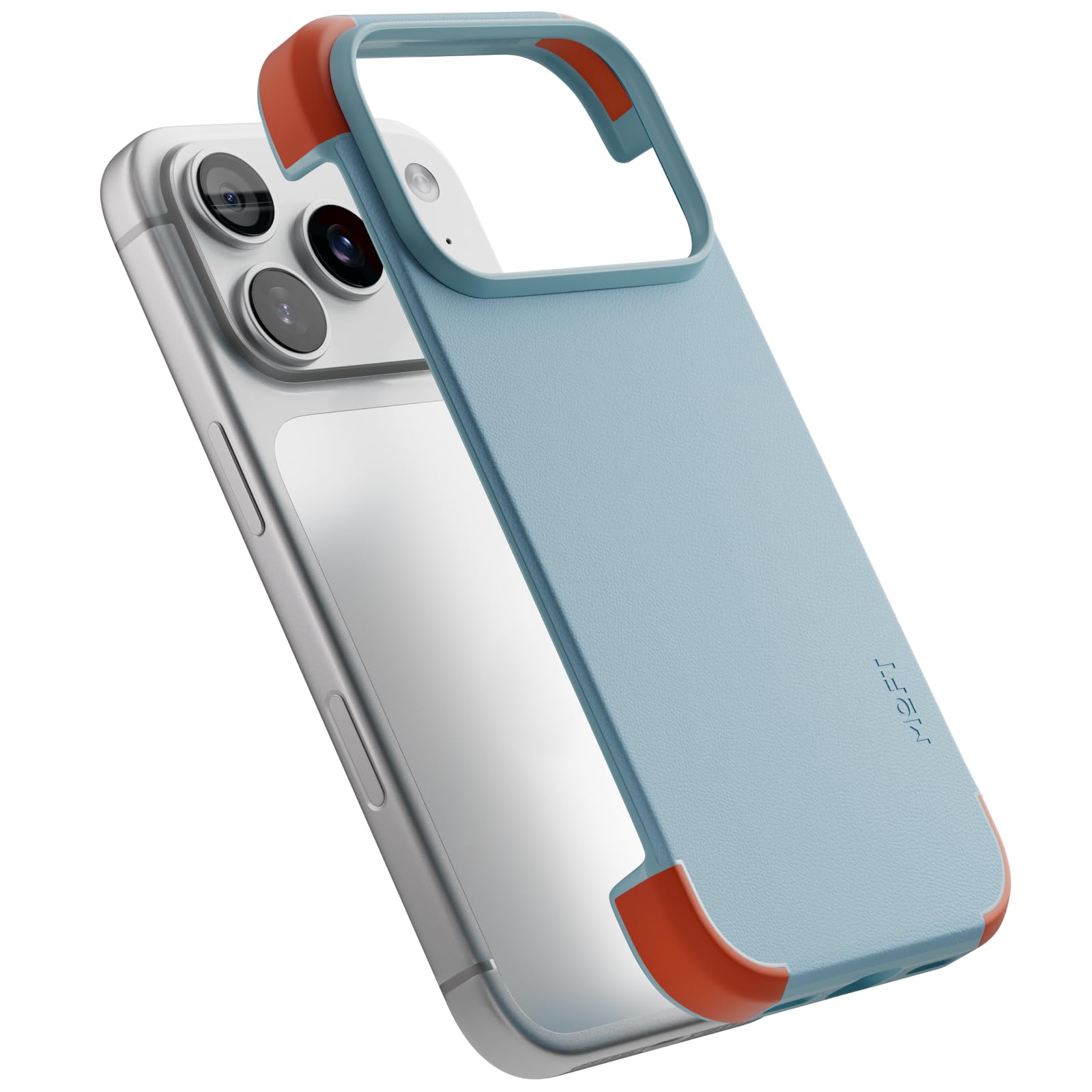 MOFT MOVAS Frame Case for iPhone 17 Pro Max, 0.75mm (0.03 in) Ultra-Thin, Soft-Touch Vegan Leather, TPU Corner Protection, MagSafe Compatible（Soothing