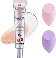 Creme CC corretor de cor, base de creme CC à prova d'água, rica em centella, asiático, base de creme de poros invisíveis e corretivo de poros invisíveis, creme CC hidratante com FPS 740 - 42,5 g (leve