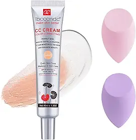 Creme CC corretor de cor, base de creme CC à prova d'água, rica em centella, asiático, base de creme de poros invisíveis e corretivo de poros invisíveis, creme CC hidratante com FPS 740 - 42,5 g (leve