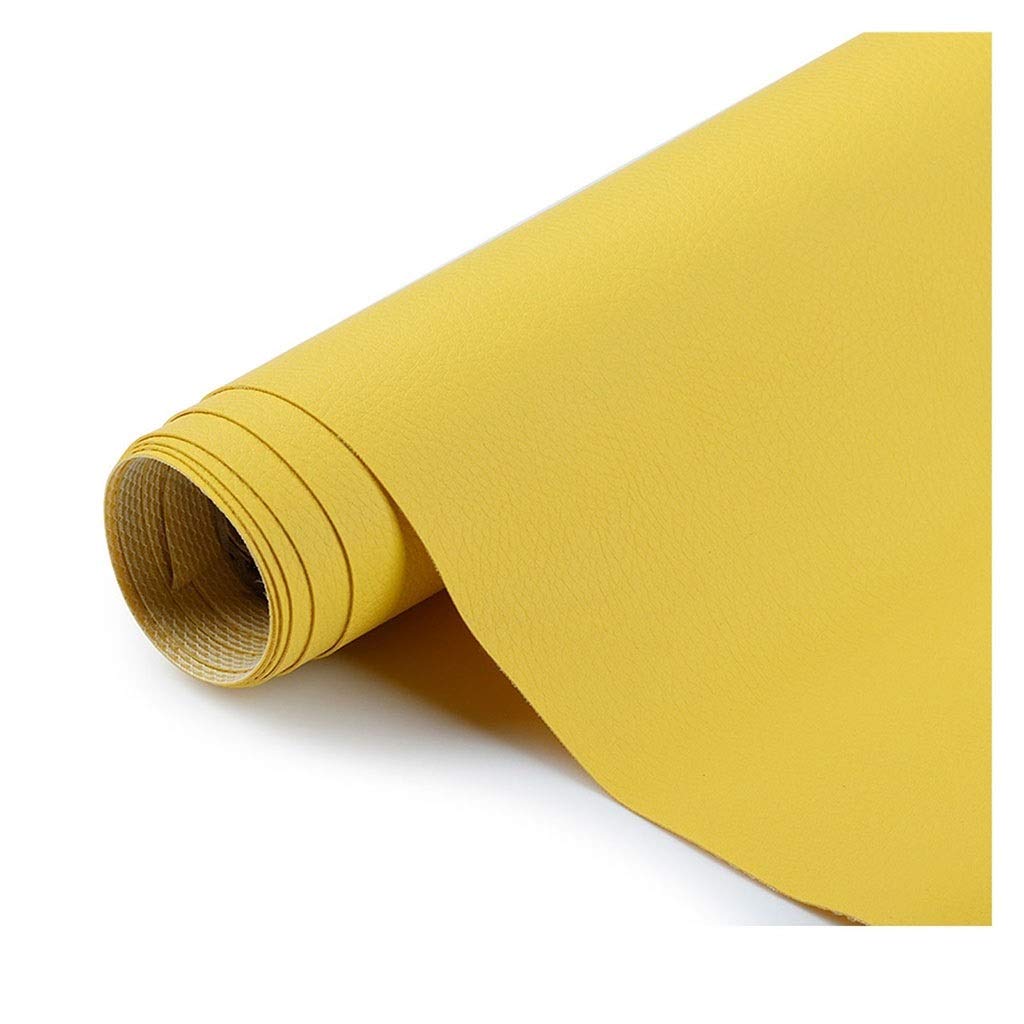 Tissu similicuir jaune 160x100 cm pour tapisserie de chaise et siège moto