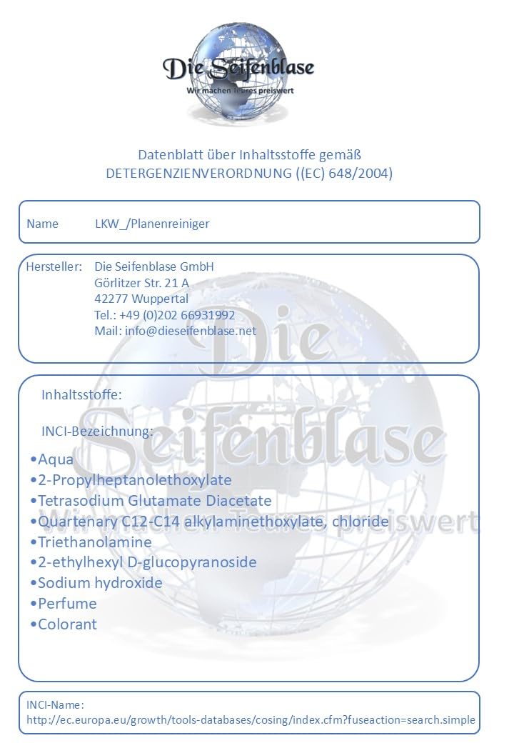 Cleanerist, detergente per autocarri e teloni in PVC, concentrato, da 10 litri, AP11