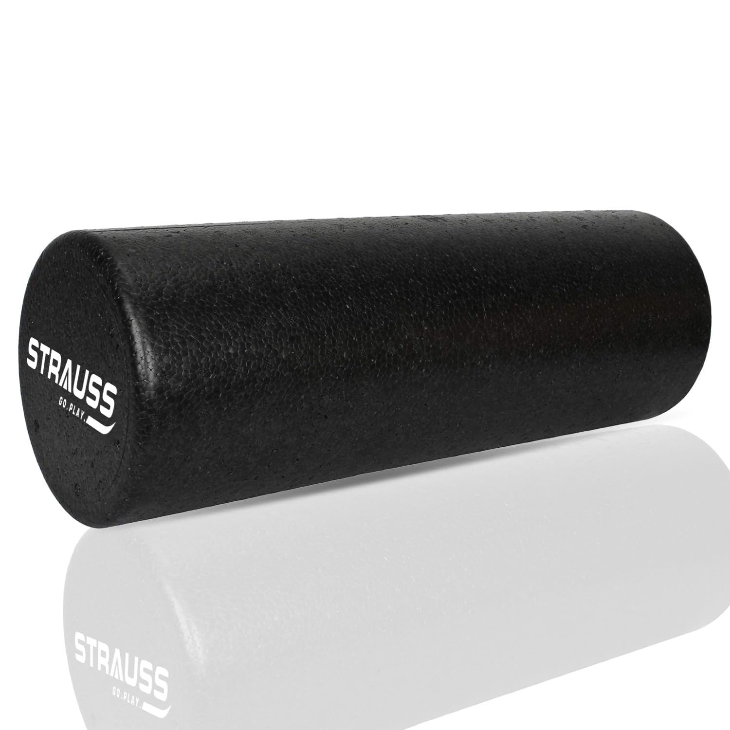 High Density Foam Roller | Deep Tissue Massage Roller for Knee Exercise, Muscles Recovery & Physiotherapy | Home Gym Fitness Equipment for Full Body Relaxation and Flexibility | 30cm (Black)