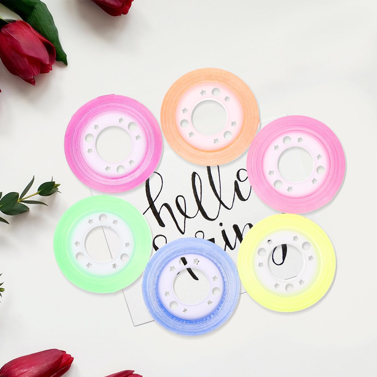 Operitacx Farbiges Transparentes Klebeband 12 Rollen 0.31 Zoll Breite Kreatives Washi Tape Für Scrapbooking Diy Bastelprojekte Geschenkdekoration