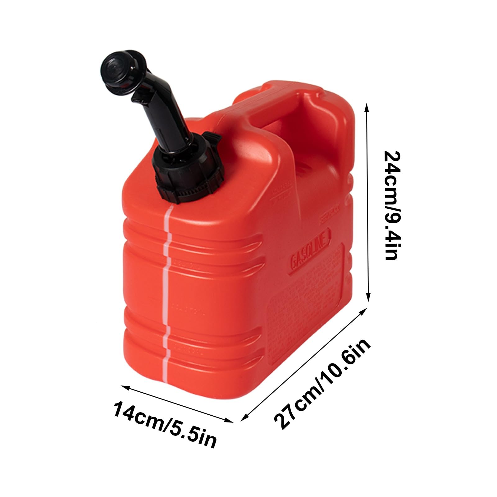 Bidon D'essence Portable et Résistant, de 5 Gallons (environ 19 Litres), Anti-déversement, avec Bande Visible et Valve de Purge D'air(Red,5L)