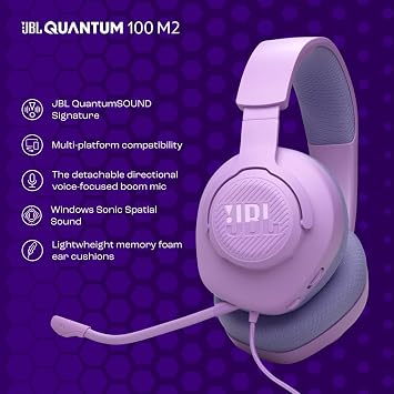 JBL Quantum 100M2,Gaming Headset,Wired,Purple