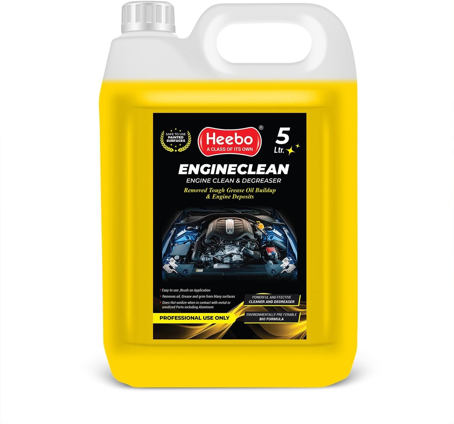 Heavy-Duty Cleaner Degreaser Concentrated Formula | Automotive Parts Cleaner Liquid | Tough Grease & Oil Remover | Vehicle Components | Bio Formula – 5 Liters