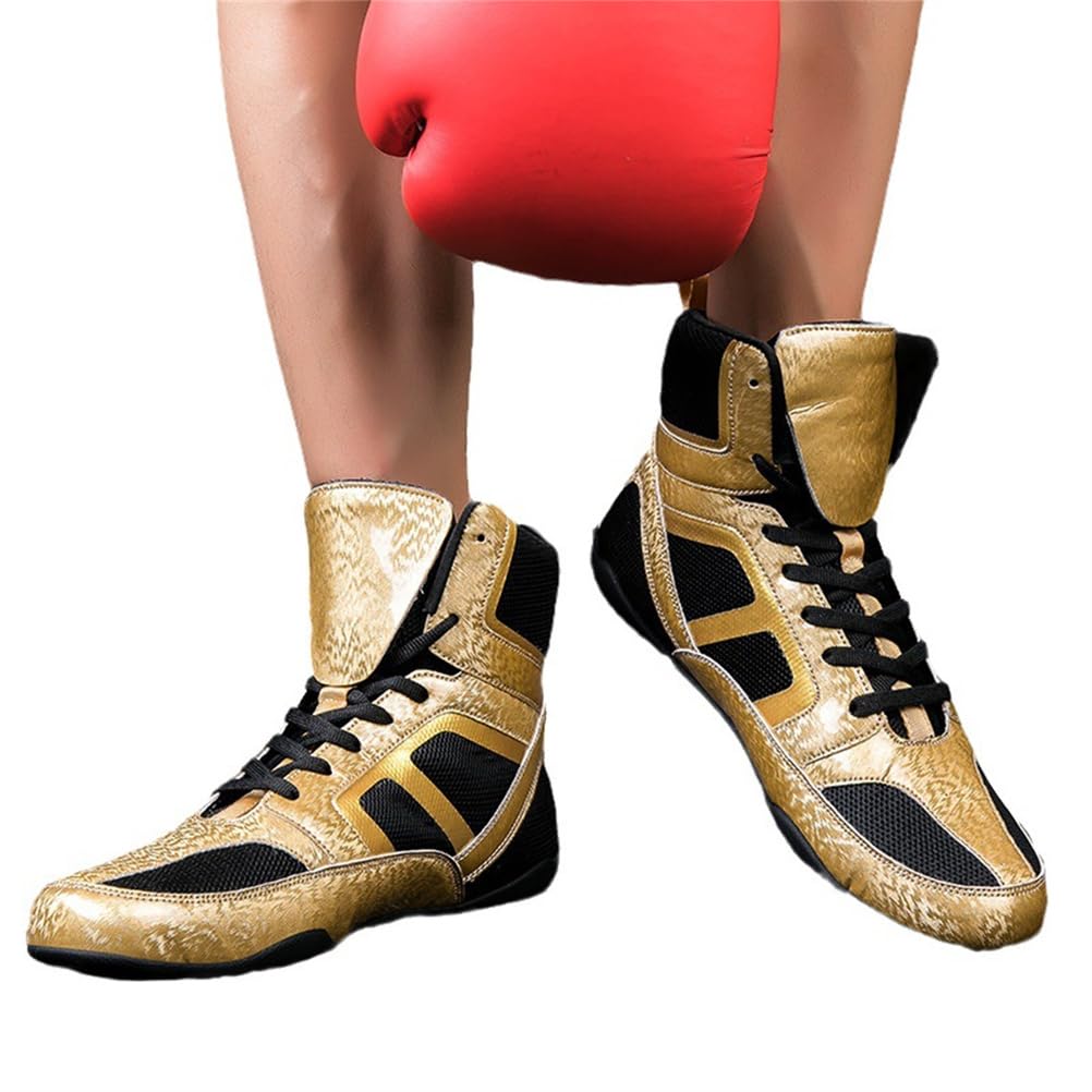 Zapatillas De Boxeo Y Lucha para Hombre, Transpirables, Entrenadores De Boxeo, Unisex, para Adultos, De Artes Marciales, Atléticas, De Fitness Y Culturismo,Amarillo,43 EU