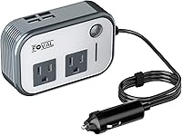FOVAL 200W Car Power Inverter: 12V DC to 110V AC Converter with 4 USB Ports for Laptops, Phones & More - Compact Vehicle Charger (Gray)