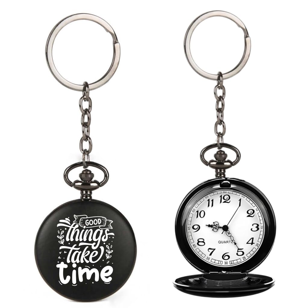 Royal Black Pocket Watch Unique Memorable Gift for Husband, Wife, Girlfriend, Boy Friend, Crush & Loved Ones Car Bike Home Key Chain & Key Rings for Valentines Day Gifting-image-27