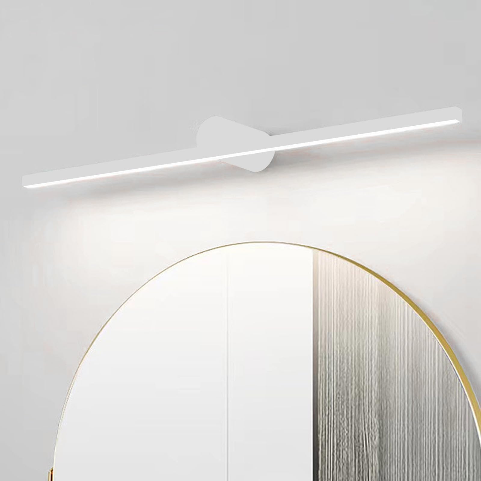 LED Spiegelleuchte Wandlampe Indoor Wandleuchte Bad Spiegel Wasserdicht Wandbeleuchtung Lange Wandleuchten Aluminium für Schminklicht Spiegellampen Badezimmer (Weiß-Weißes Licht,80cm)