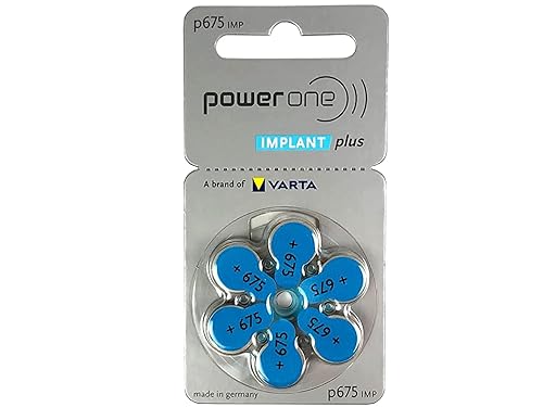 Baterías Power One para implante coclear, 10 paquetes (60 unidades), 60 baterías