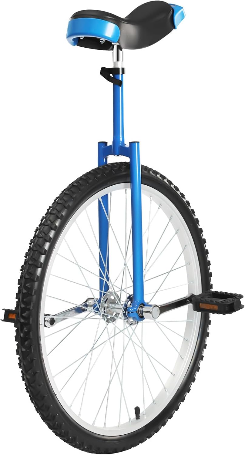 DNYSYSJ 24 Inch Unicycle for Adults & Teens,Monociclo Adjustable Height 36-40in, 154 lbs Capacity, One Wheel Bike Commuting & Balance Training (Blue)