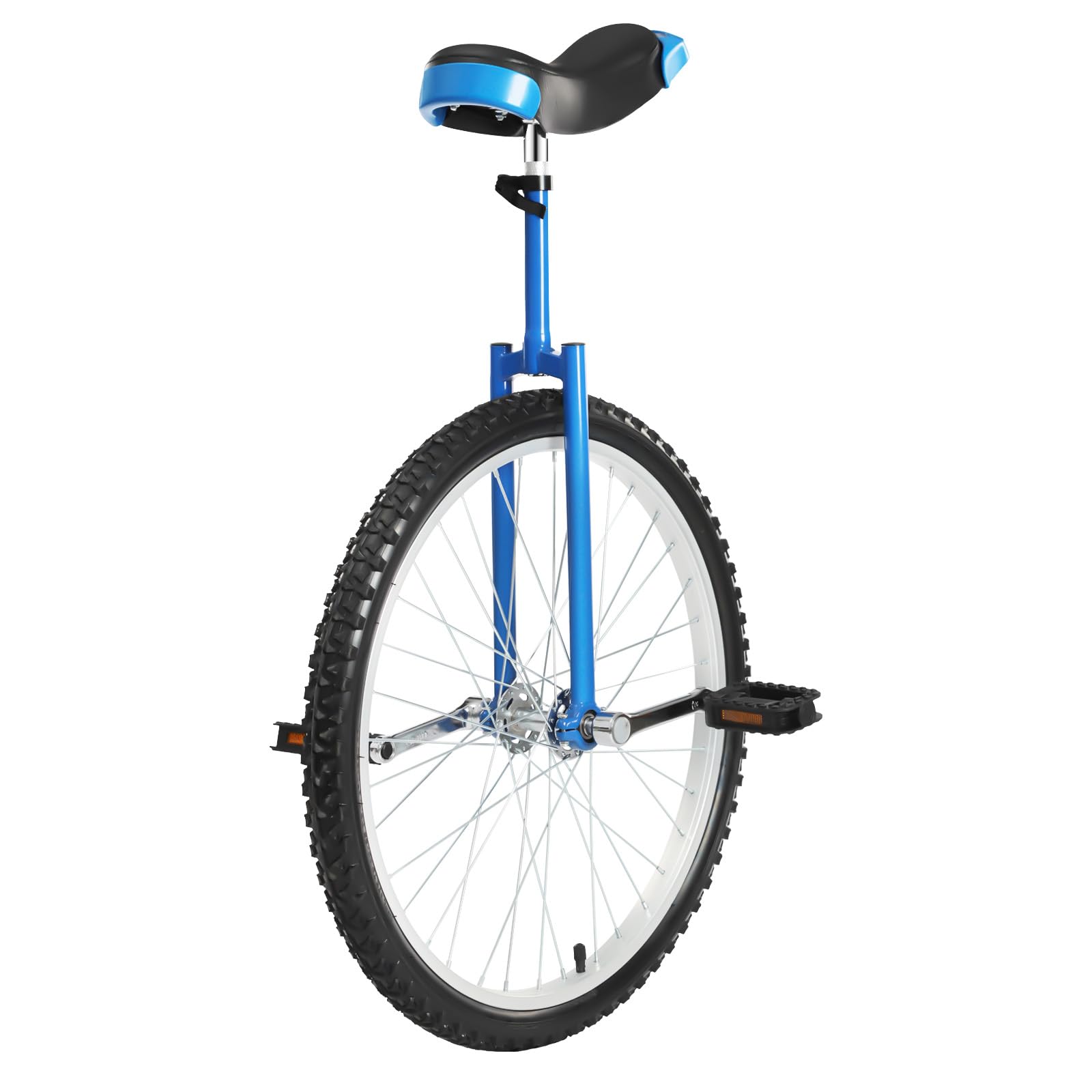 GUDBYWXB Unicycle Adjustable Height Seat Outdoor Sports Wheel Exercise Cycling Bicycle, Front and Rear Double Handles Design, for Both Beginners and Professionals (Blue, 24inch)