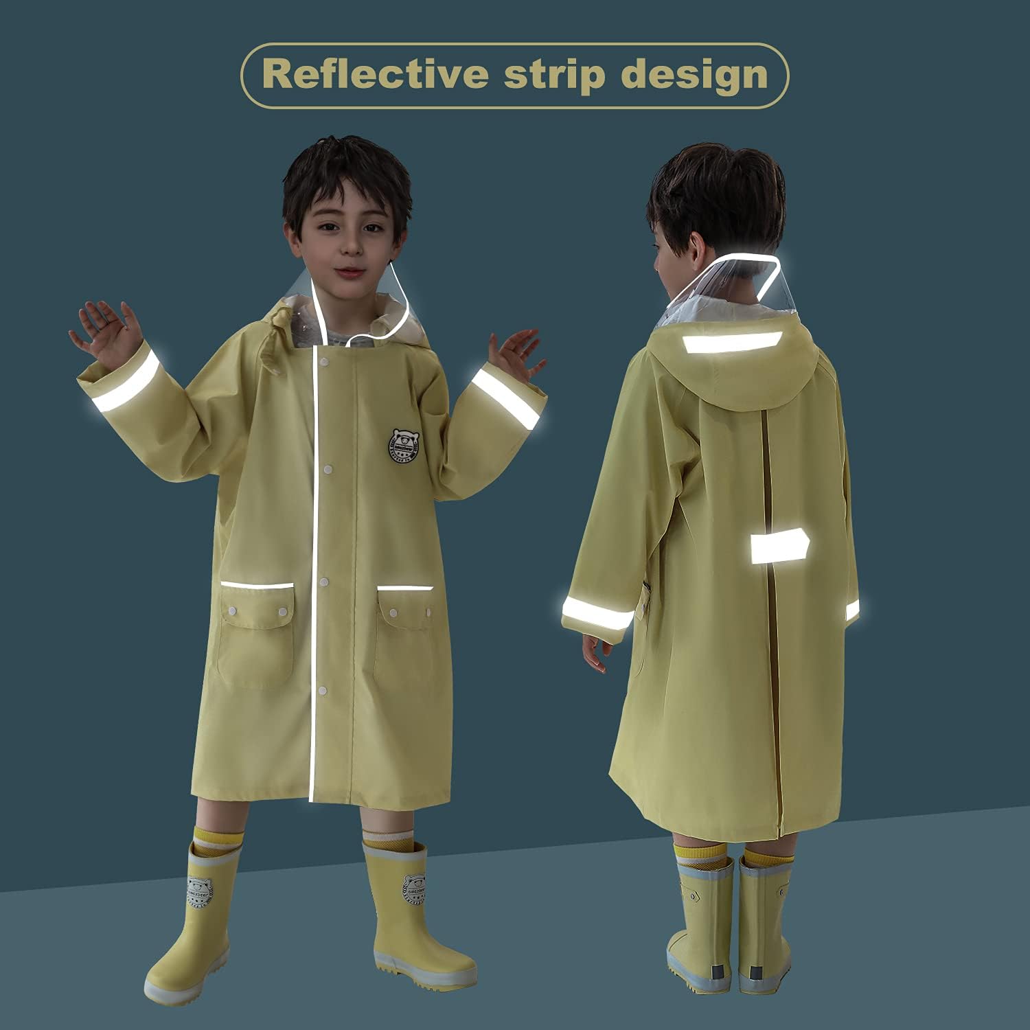 kids Rain Jacket, children raincoat boys, boys raincoat kids poncho, girls, toddler rain jacket - Image 4