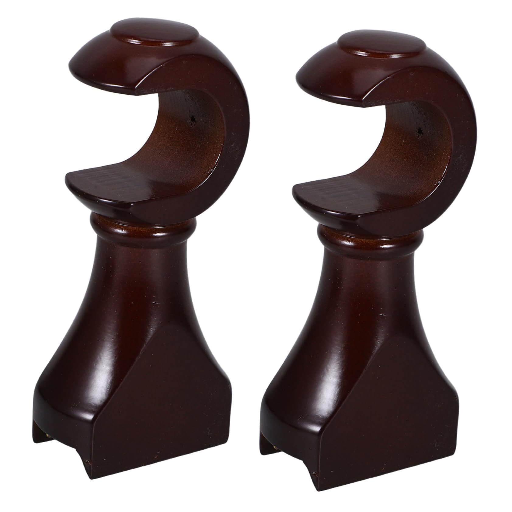 Ciieeo 2pcs Sturdy Curtain Rod Holders Heavy Duty Brackets for Drapery Installation for Kitchen Bedroom Living Room Classic Wood Design Easy to Clean Maintain