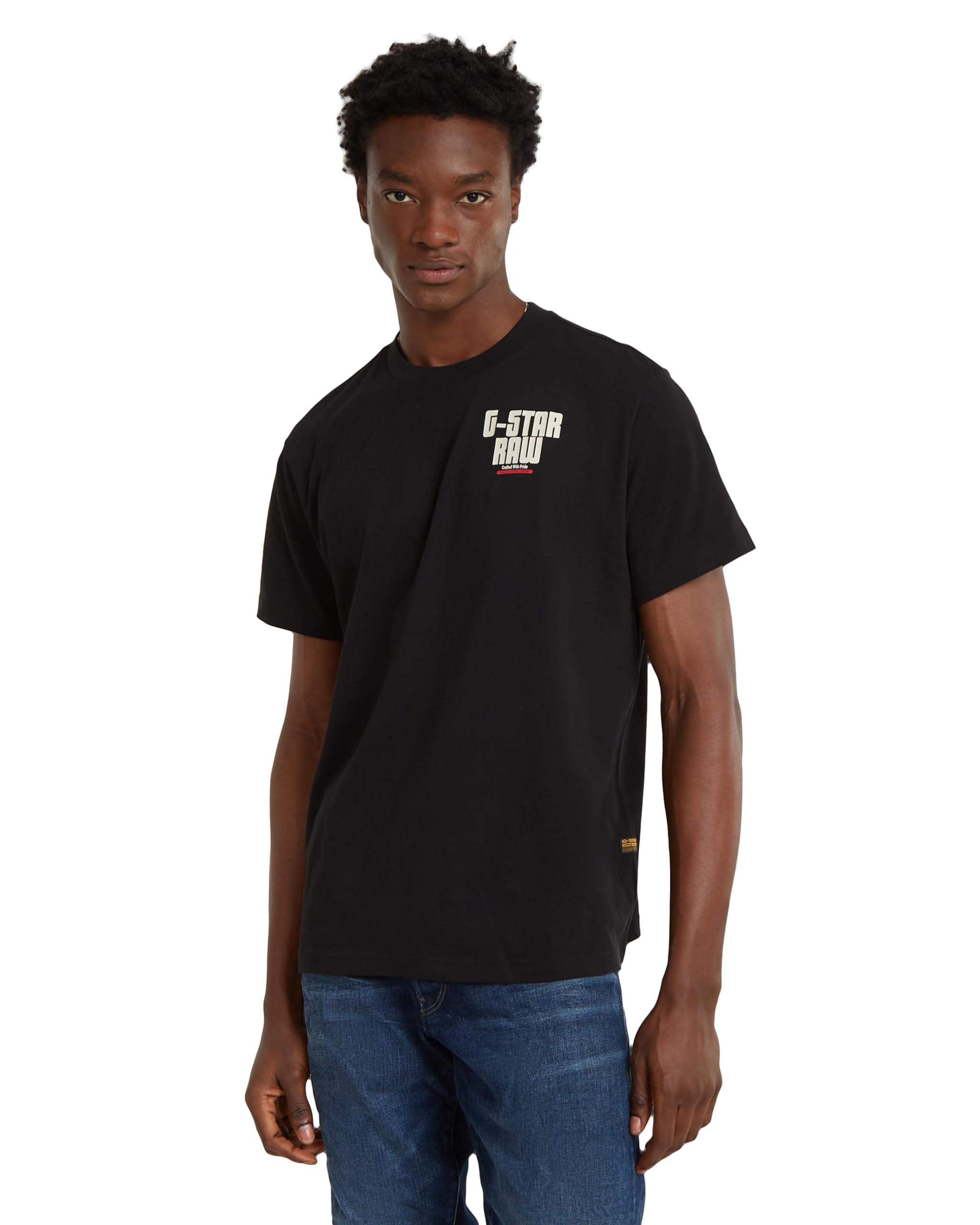 G-Star Men's Engine Back Graphic Loose T-Shirt, Black (dk black D24690-C336-6484), XS