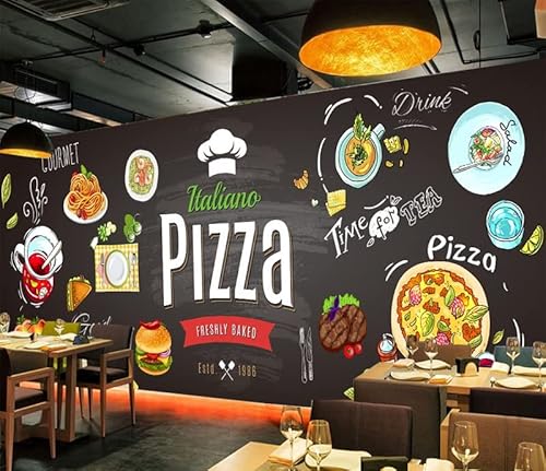 Custom Size Wall Murals，Pizza Wall Mural For Western Restaurants，Removable Peel And Stick Self-Adhesive Wall Murals Large Photo Wallpaper #TOP18