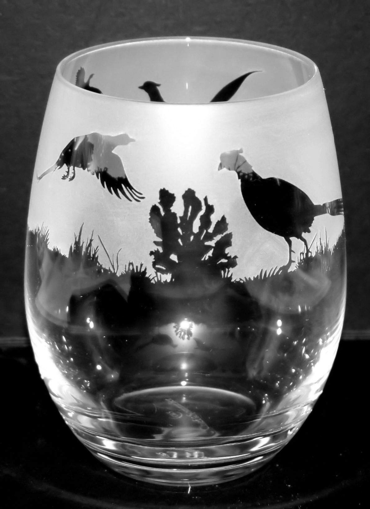 Pheasant Frieze Boxed 36cl Stemless Water/Wine Glass
