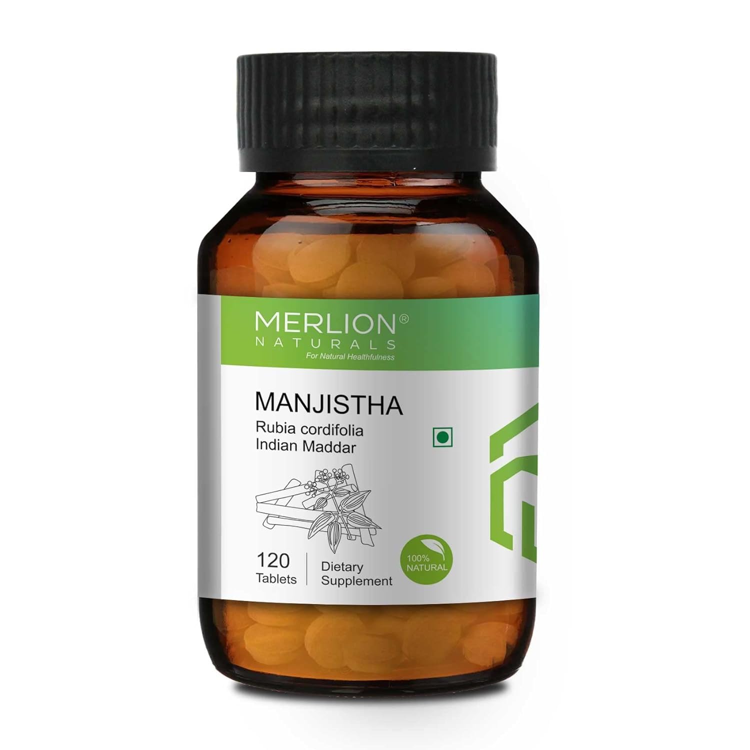 Manji.stha Tablets by Mer.Lion Na.turals | Rubia cordifolia | 500mg (120 Tablets)