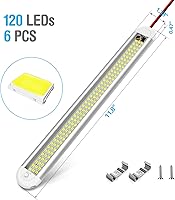 Vista 7 de CT CAPETRONIX - Barra de luz interior LED de 12 V, 120 LEDs, 1500 Lm, 8 W CC, 12 voltios, tira de luces LED con interruptor de encendido/apagado