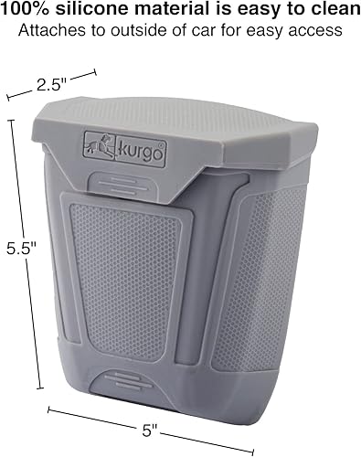 Miniatura 7 de Kurgo Contenedor de basura para puerta trasera para bolsas de basura y excrementos de perro, contenedor de basura magnético para automóviles, cesta