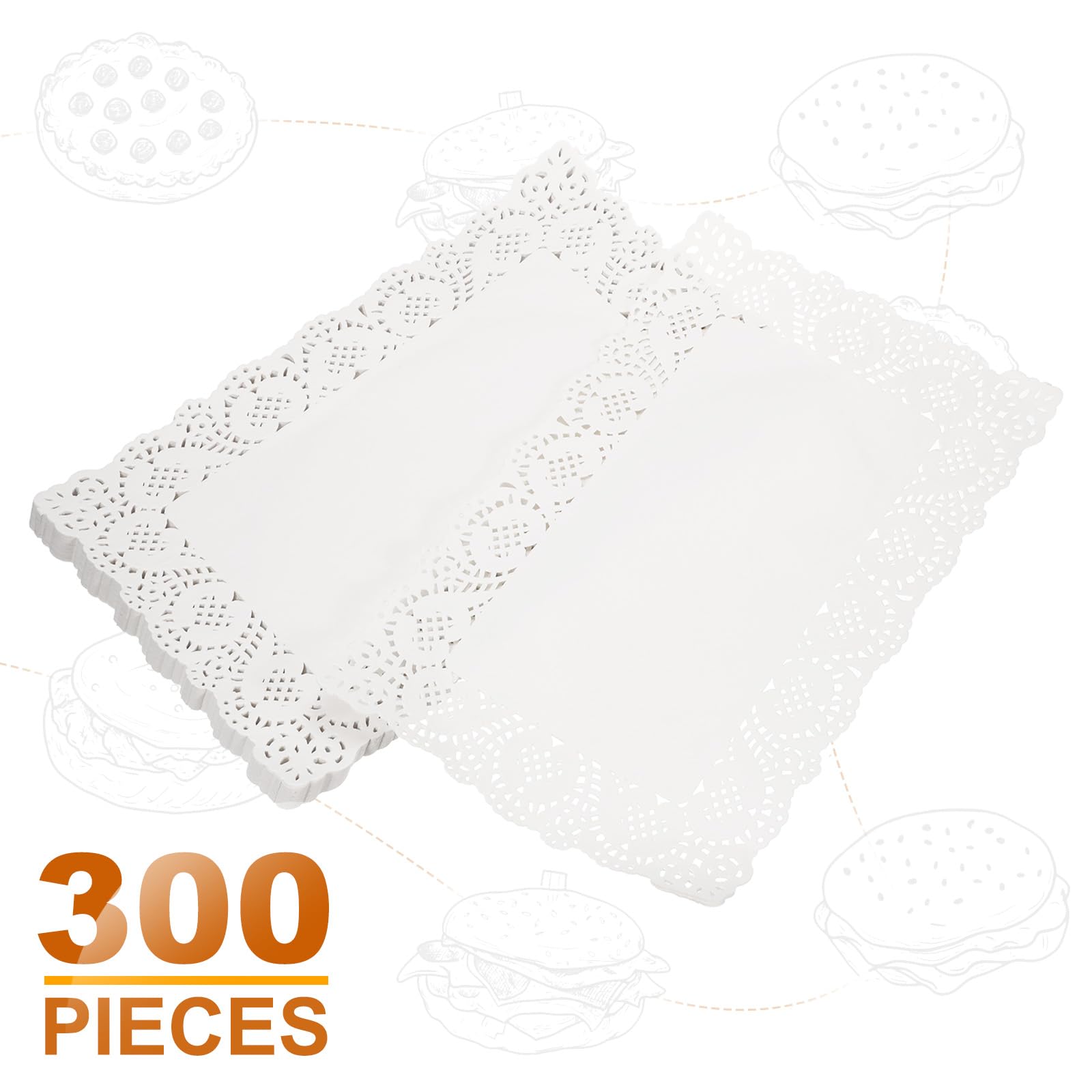 QUARKZMAN 300 Unidades de manteles de Encaje de Papel 18 x 12.5 Pulgadas