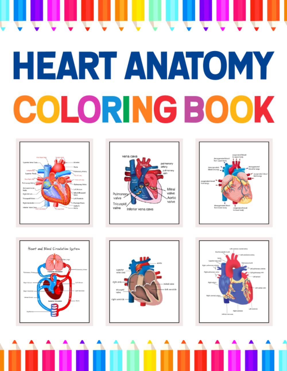 Heart Anatomy Coloring Book: Incredibly Detailed Self-Test Coloring Workbook for Studying. Perfect Gift for Medical School Students, Nurses, Doctors ... Book For Learn about the Human Heart Anatomy.