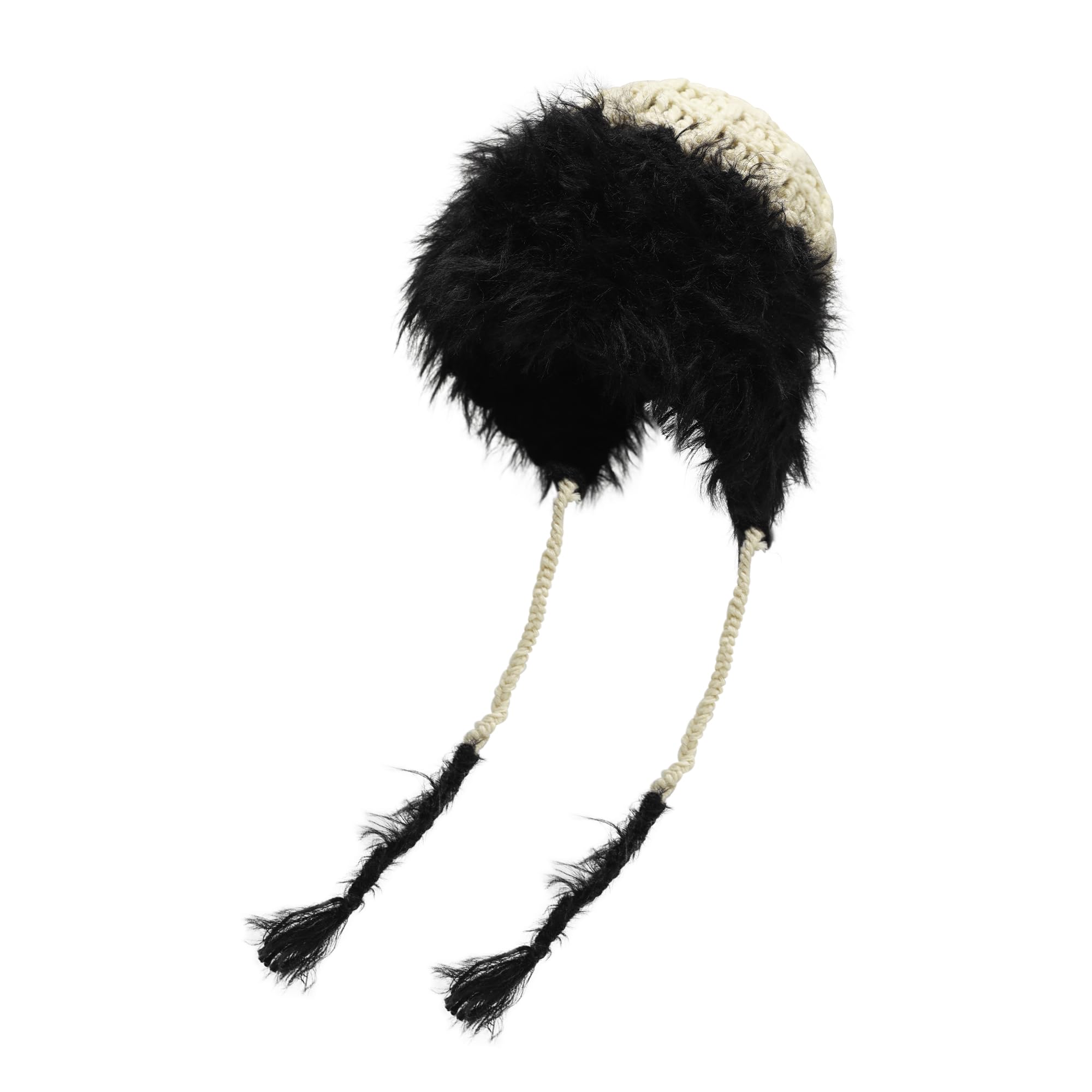 ZLYC Damen Winter Kunstpelz Slouchy Beanie Hut Warm Strickmützen