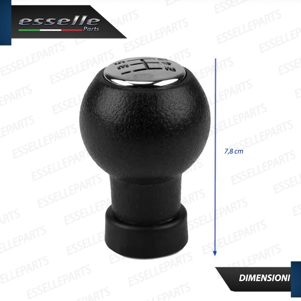 Pomello Leva Cambio per Opel Agila B 5 marce nero e cromato | Ricambio Specifico Plug & Play | Design Ergonomico e Resistente, alta qualità