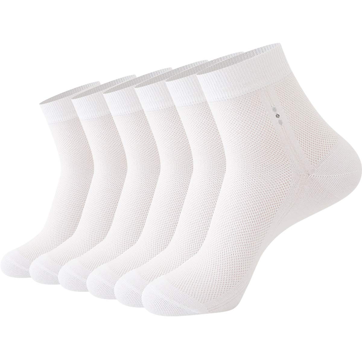 6 Pack Mens Ultra Thin Breathable Socks Summer Mesh Cotton Business Dress Sock