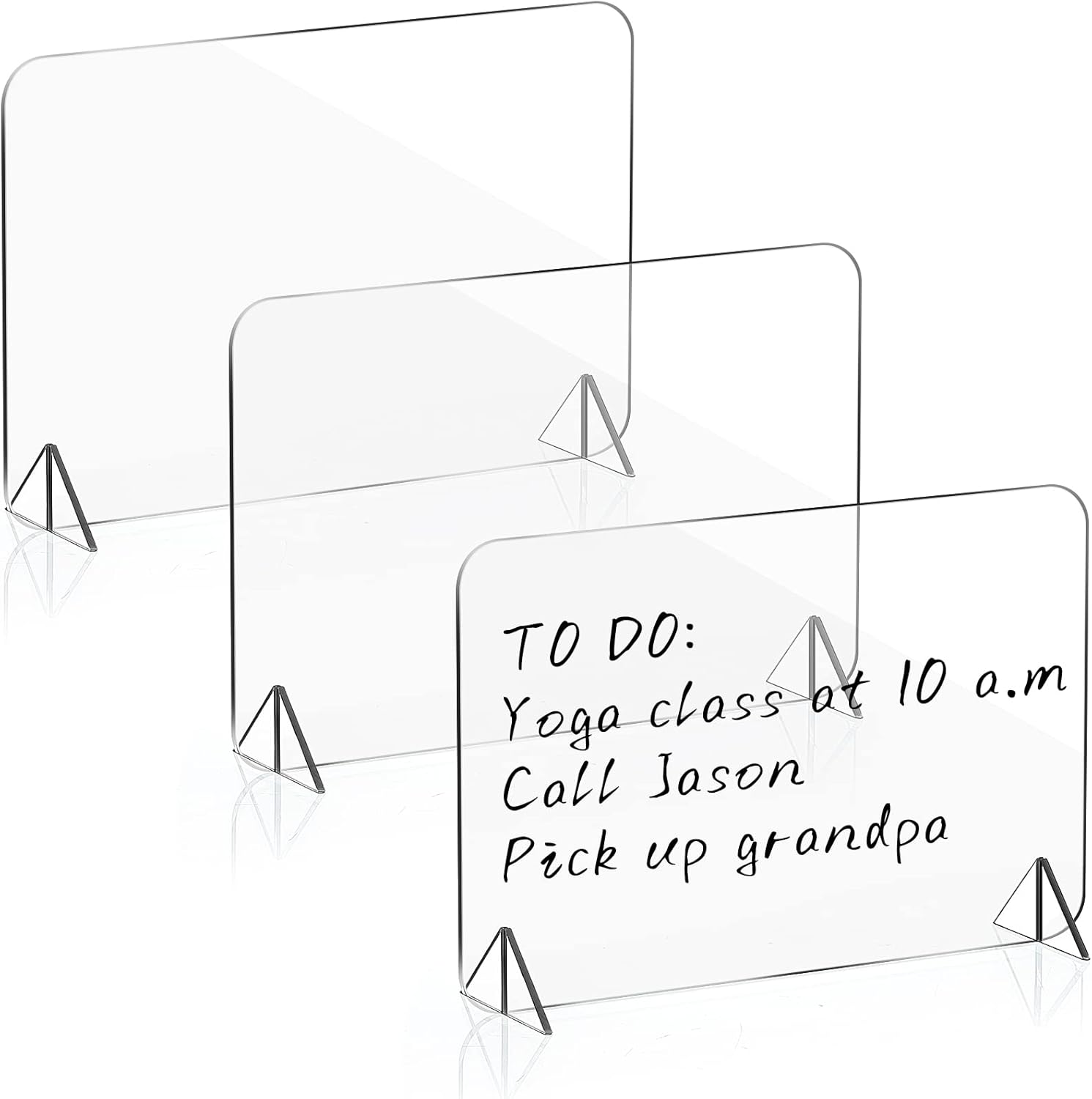 3 Pack Acrylic Dry Erase Board and Marker Glass